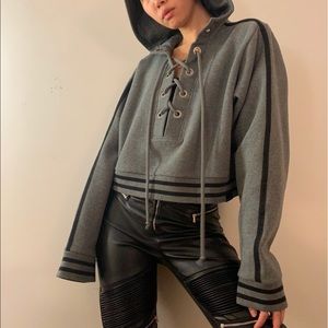 ONE OF A KIND Fenty x Puma Cropped lace up hoodie